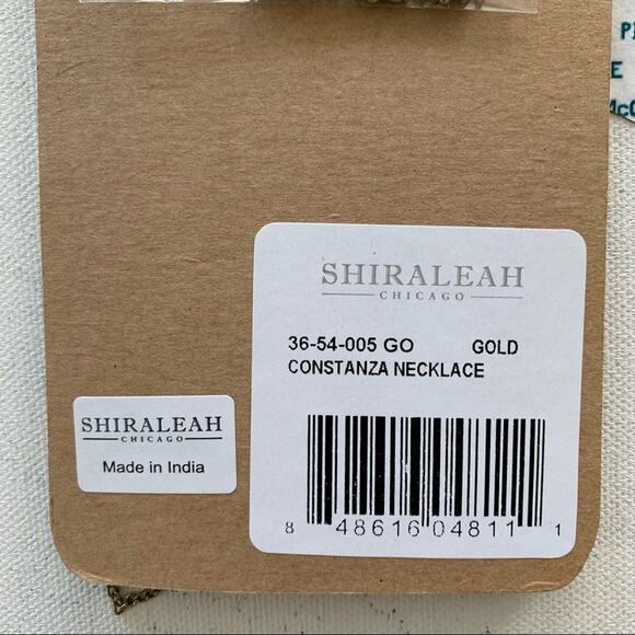 Shiraleah Costanza Gold Necklace Pink and Teal Tassels Drop Chains Boho Style - Picture 7 of 8